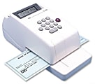 MAX USA Electronic Check Writer, 10-Digit, 3 13/16" x 4 7/16" x 9 1/8", Gray/Platinum 1 thumbnail image
