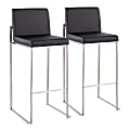 LumiSource Fuji Contemporary Counter Stools, Black/Silver, Set Of 2 Stools, B30FUJIHBSSBK2 1 thumbnail image