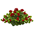 Nearly Natural Geranium Ledge 12”H Artificial Plant, 12”H x 24”W x 8”D, Red/Green 1 thumbnail image