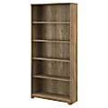 Bush Business Furniture Cabot 67"H 5-Shelf Bookcase, Reclaimed Pine, Standard Delivery