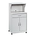 Sauder® 25”W Storage, Microwave And Kitchen Cart, Modern Gray