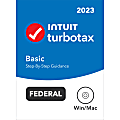 TurboTax Basic 2023 Federal Only + E-file, For PC/Mac, Disc Or Download