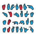 Creativity Street WonderFoam Magnetic Sign Language Letters, Red/Blue, Pre-K To Grade 1, 26 Letters Per Pack, Case Of 2 Packs 1 thumbnail image