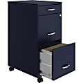 NuSparc 3-Drawer Mobile File Cabinet, Navy, 1 Each