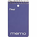 Mead® Wirebound Memo Book, 3" x 5", 60 Sheets, Assorted Colors