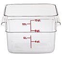 Cambro Camwear 12-Quart CamSquare Storage Containers, Clear, Set Of 6 Containers