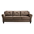 Lifestyle Solutions Hanson Microfiber Sofa, Brown 1 thumbnail image