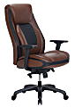 Shaquille O'Neal™ Nereus Ergonomic Bonded Leather High-Back Executive Office Chair, Brown/Black 1 thumbnail image