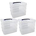 Teacher Created Resources 3-Tier Stackable Storage Containers, 7"L x 6-1/2"W x 5-3/8"H, Clear, Pack Of 3 1 thumbnail image
