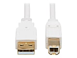 Tripp Lite Safe-IT USB-A to USB-B Antibacterial Cable M/M, USB 2.0, White, 6 ft. - First End: 1x Type A Male USB - U022AB006WH 1 thumbnail image