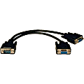 Eaton Tripp Lite Series VGA Monitor Y Splitter Cable (HD15 M/2xF), 1 ft. (0.31 m) - HD-15 Female - HD-15 Male - 12" 1 thumbnail image