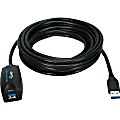 QVS USB 3.0 5Gbps Active Extension Cable - 16 ft USB Data Transfer Cable for Webcam, Audio/Video Device, Security Device - First End: 1 x USB 3.0 Type A - Male - Second End: 1 x USB 3.0 Type A - Female - Extension Cable - Black