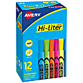 Avery® Hi-Liter® SmearSafe® Highlighters, Chisel Tip, Desk-Style, Assorted, Pack Of 12 Highlighters 1 thumbnail image
