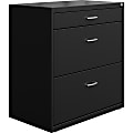 LYS SOHO 30"W x 17-5/8"D Lateral 2-Drawer Lovking File Cabinet, Black