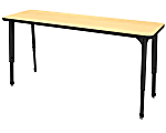 Marco Group Apex™ Series Adjustable Rectangle Student Desk, 20" x 60", Fusion Maple/Black