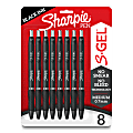 Sharpie S-Gel, Gel Pens, Medium Point (0.7mm), Black Ink Gel Pen, 8 Count