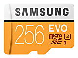 Samsung EVO 256 GB Class 10 microSDXC - 100 MB/s Read - 90 MB/s Write 1 thumbnail image