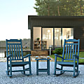Flash Furniture Winston All-Weather Poly Resin Rocking Chairs With Accent Side Table, Teal 1 thumbnail image