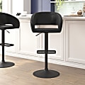 Flash Furniture Contemporary Vinyl Adjustable Height Bar Stool With Rounded Back, Black 1 thumbnail image
