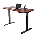 Loctek Electric Height-Adjustable Stand-Up Desk With Anti-Collision Safety Feature, Black/Mahogany 1 thumbnail image