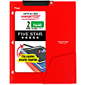 Five Star® Clip 'N Store 2-Pocket Folder, 8-1/2" x 11", Fire Red 1 thumbnail image
