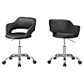Monarch Specialties Office Chair, Black/Chrome 1 thumbnail image