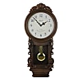 Bedford Clock Collection Chiming Pendulum Wall Clock, 31”H x 13-3/4”W x 4-1/2”D, Dark Chestnut 1 thumbnail image