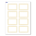Avery® Adhesive Name Badges, S00-EY0-PRFNB10, Rectangle, 2-1/3" x 3-3/8", Matte White, Preprinted Gold Border with Gold Dots Design, Pack Of 80 1 thumbnail image