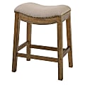 New Ridge Home Goods Saddle-Style Counter Stool, Natural/Cream 1 thumbnail image