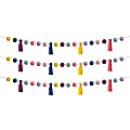 Teacher Created Resources® Garlands, Pom-Poms And Tassels, 60", Pack Of 3 Garlands