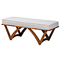 Baxton Studio Chenoa Japandi Bench, 18-5/16”H x 47-1/4”W x 17-3/4”D, Light Gray/Walnut Brown 1 thumbnail image