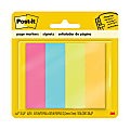 Post-it® Notes Page Markers, 1" x 3", Ultra Colors, 50 Per Pad, Pack Of 4 Pads