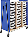 Safco® Whiffle Triple-Column 30-Drawer Rolling Storage Cart, 48"H x 43-1/4"W x 19-3/4"D, Spectrum Blue 1 thumbnail image