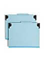 Smead® Hanging Pressboard Classification Folder With SafeSHIELD® Coated Paper Fastener, 1 Divider, Letter Size, Blue