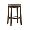Linon Walker Backless Fabric Bar Stool, Rustic Dark Brown/Grey 1 thumbnail image