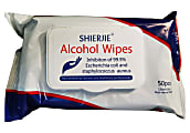 Shierjie® 75% Alcohol Antibacterial Disinfecting Wipes, Pack Of 50