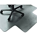 SKILCRAFT Textured Floor Mat For Carpet, For Medium-Pile Carpets, 45"W x 53"D, 20"W x 10"D Lip, Clear (AbilityOne)