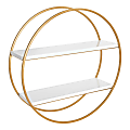Kate and Laurel Sequoia Wall Shelf, 24”H x 24:W x 7”D, Gold