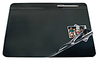 Realspace® Overlay Desk Pad With Antimicrobial Treatment, 19" x 24", Black/Clear 1 thumbnail image