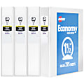 Avery® Economy View 3 Ring Binders, 1-1/2" Round Rings, White, Pack Of 4 1 thumbnail image