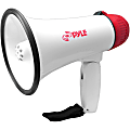 PyleHome 30W Mini Compact Megaphone/Bullhorn, 9-1/4”H x 5-3/4”W x 5-3/4”D, White/Red