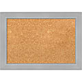 Amanti Art Cork Bulletin Board, 21" x 15", Natural, Vista Brushed Nickel Polystyrene Frame 1 thumbnail image