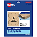 Avery® Print-To-The-Edge Flat Cards With Sure Feed® Technology, 3-1/2"x4" Hexagon, Kraft Brown, Pack Of 40 1 thumbnail image