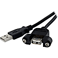 StarTech.com 2 ft Panel Mount USB Cable A to A - F/M - Add an external panel mount USB connection to a PC or faceplate 1 thumbnail image