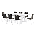 KFI Studios Midtown Dining Table With 8 Chairs, White Table, Espresso/White Chairs 1 thumbnail image