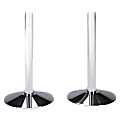 Tatco Adjusta-Tape Crowd Control Stanchion Bases, 14"Diameter, Chrome, Box Of 2