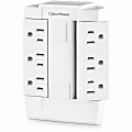 CyberPower GT600P Wall Tap Outlet - 6 - NEMA 5-15R Outlet(s), NEMA 5-15P Plug Type, Wall Tap Plug Style, White 1 thumbnail image