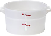 Cambro Poly Round Food Storage Containers, 2 Qt, White, Pack Of 12 Containers 1 thumbnail image