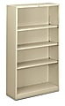 HON® Brigade® Steel Modular Shelving Bookcase, 4 Shelves, 60"H x 34-1/2"W x 12-5/8"D, Putty