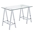 Office Star™ Middleton 47"W Writing Desk, Clear/Chrome 1 thumbnail image